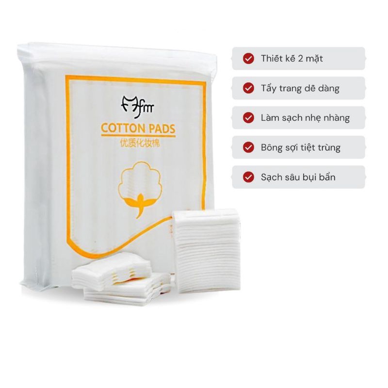 Bông Tẩy Trang FM Cotton Pads cao cấp Nội Địa Trung 222 miếng 3 lớp