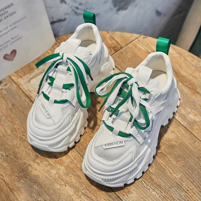 ( 2 màu) Giày thể thao sneaker nữ 💖ẢNH+VIDEO THẬT💖 phối dây kép đế 6 cm tôn dáng
