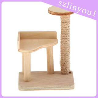 New Arrival 1:12 Dollhouse Mini Cat Tree Tower Miniatures Furniture Decoration Toys