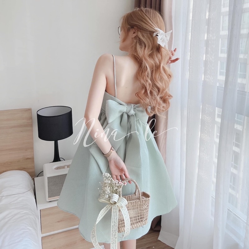 ĐẦM XỐP BBD NƠ LƯNG 2 DÂY 6 MÀU | BigBuy360 - bigbuy360.vn