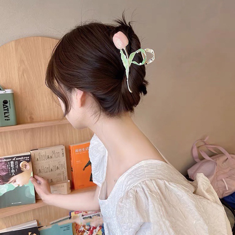 Kẹp Tóc Hoa Tulip Lớn Thời Trang Hè Thu Cho Nữ