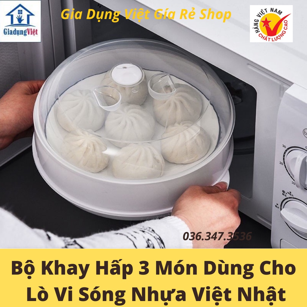 Khay Hấp Thức Ăn Dùng Cho Lò Vi Sóng Nồi Hấp Nhựa Chịu Nhiệt Nhựa Việt Nhật Cao Cấp