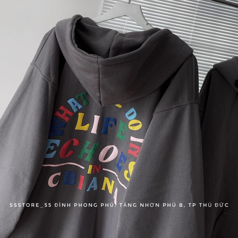 Áo Khoác khoá Kéo Chữ 7 Màu Basic Unisex Nam Nữ Form Thụng Tay Bồng Chất Nỉ Bông Cotton Màu Lông Chuột