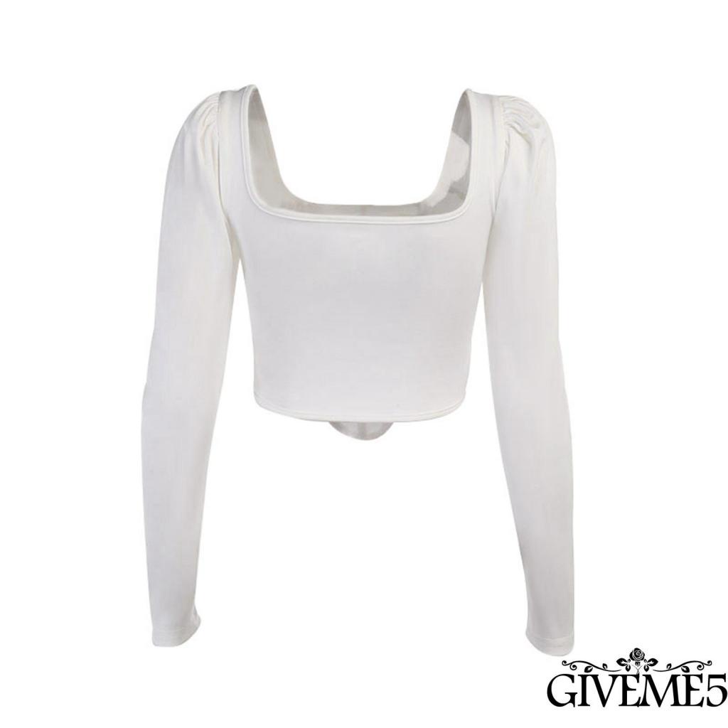 Áo thun lửng tay dài màu sắc trẻ trung cho nữ