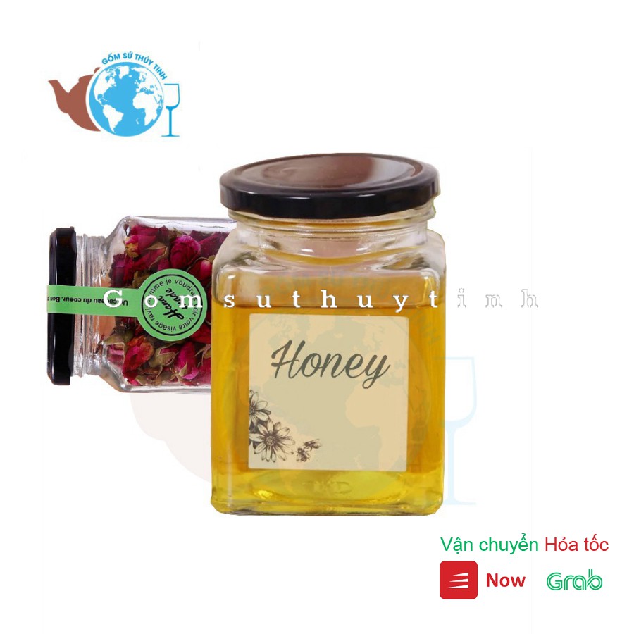 (Xả kho cắt lỗ) Combo 10 Hũ Thủy Tinh Vuông 50ML Đựng Thực Phẩm