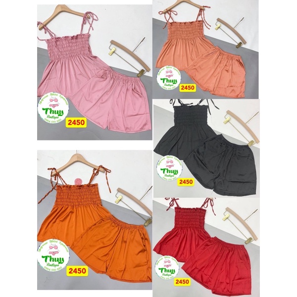 Đồ Ngủ Mặc Nhà 2 Dây Nhún Quần Đùi Gợi Cảm Ngực Sexy TANIA 2450 | BigBuy360 - bigbuy360.vn