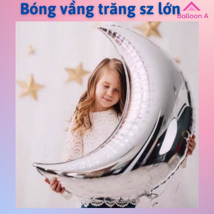 Bóng tráng nhôm hình mặt trăng khuyết size to (60cm) trang trí sinh nhật