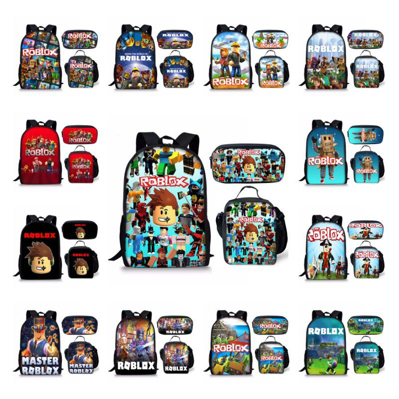 Roblox Thời Trang Schoolbags Nam Nữ Ba Lô mochila Túi Ăn Trưa Túi Đeo Ngang Gói Bút Cho Bé Trai Cô Gái Ba Lô Dễ Thương mochila