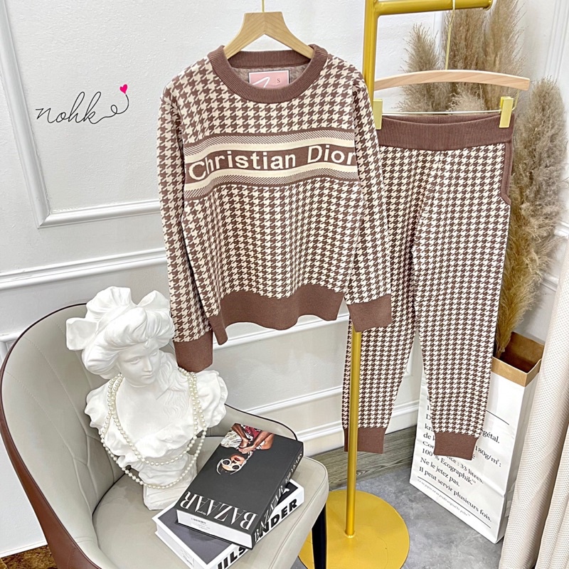 bộ len nohk tiêu thư xinh xắn cao cấp bộ mặc nhà đẹp giá rẻ nhất shopee