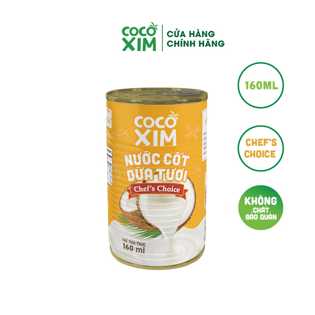 Lon Nước cốt dừa Chef's Choice Cocoxim dung tích 160ml/Hộp