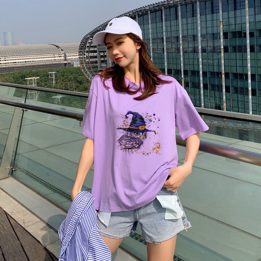Áo Thun Tay Lỡ In Nhiệt Phù Thủy Cú form Unisex nam nữ phong cách Ulzzang ATIN33 - Áo Phông Unisex dễ mặc, năng động | BigBuy360 - bigbuy360.vn