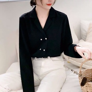 Áo sơ mi cổ vest 2 hàng cúc