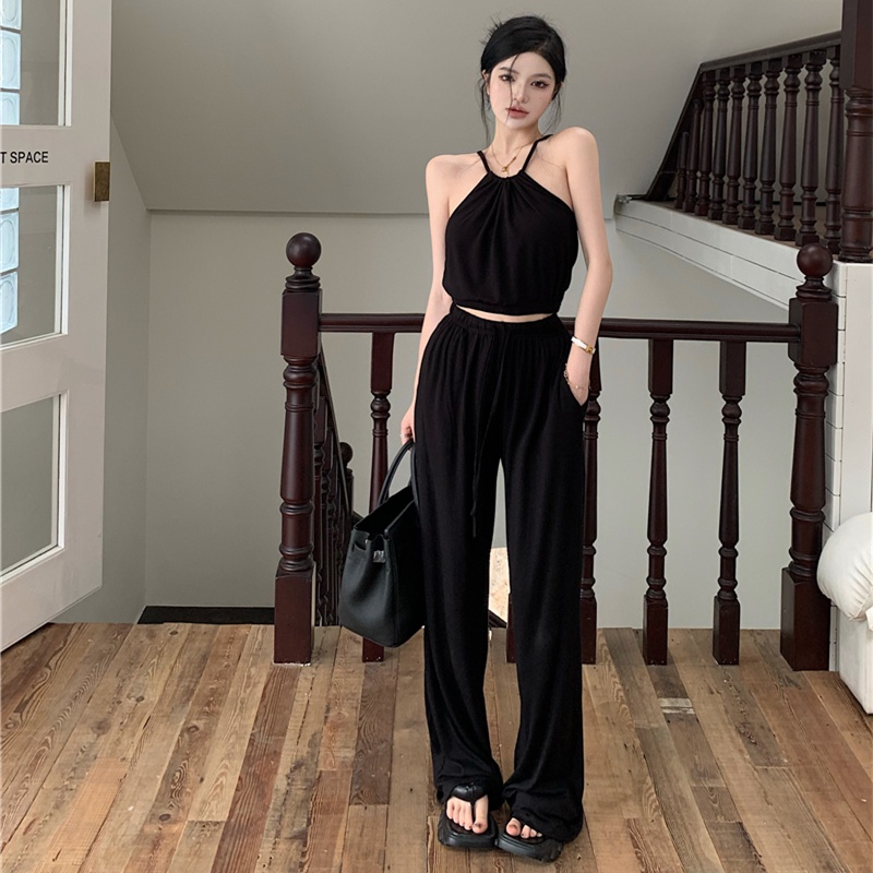 Set Áo Ống + Quần Dài Ống Rộng Thiết Kế Đơn Giản Thời Trang Quyến Rũ Cho Nữ