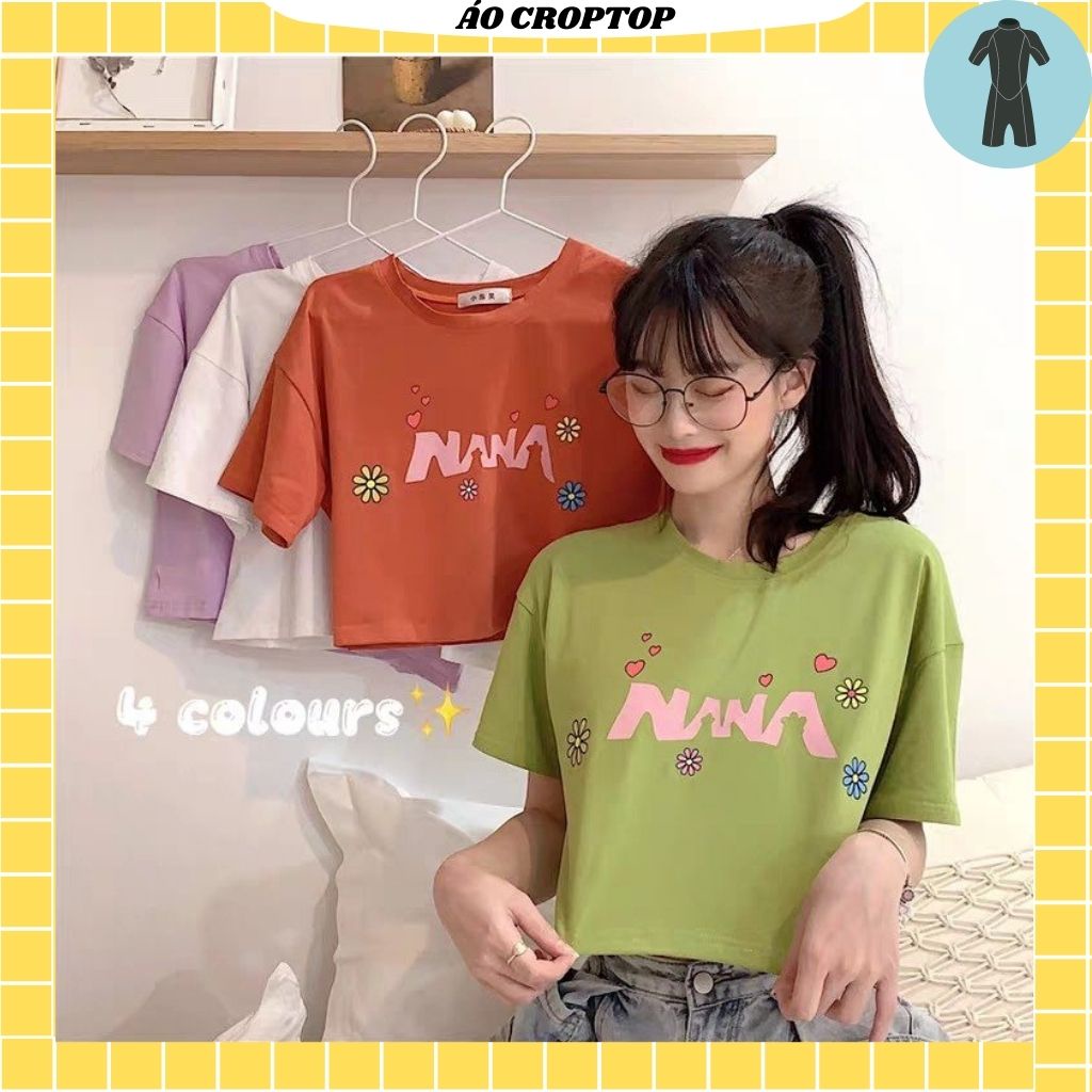 Áo croptop nữ tay lỡ , from rộng, freesize , thun cotton mềm mịn