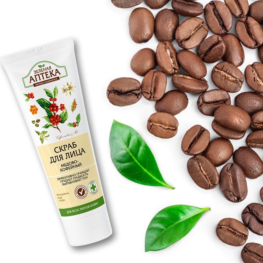 Tẩy da chết Cà phê và Mật ong Zelenaya Apteka Face Scrub Honey & Coffee | BigBuy360 - bigbuy360.vn