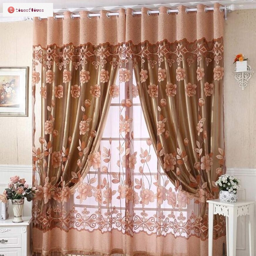 Màng cửa sổ chất liệu vải voan kết hợp jacquard