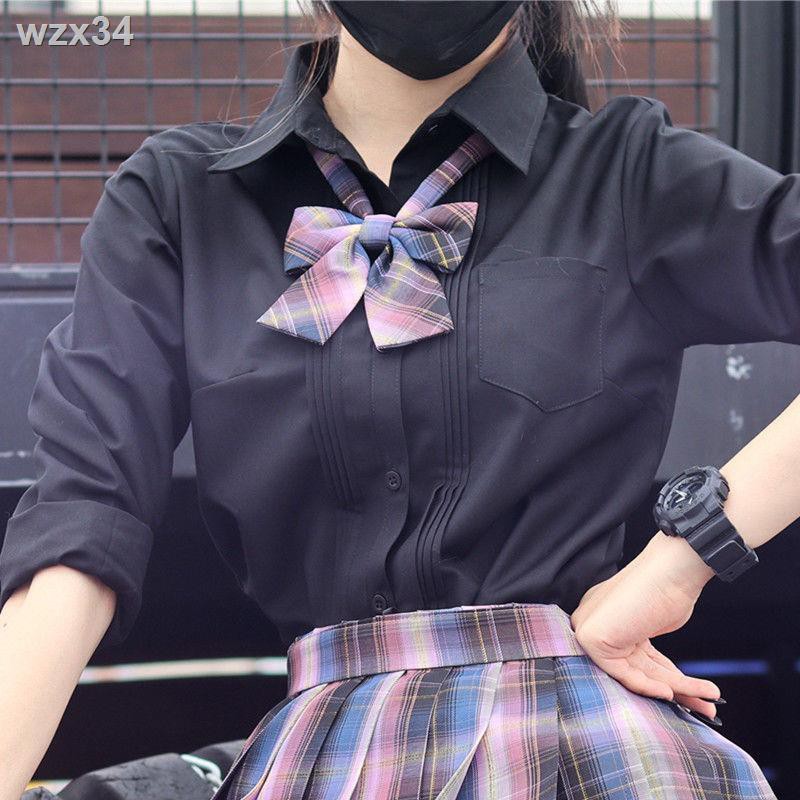 Áo sơ mi xếp ly Accordion jk đồng phục góc trên cùng vạt đen dài và ngắn do Nhật Bản sản xuất tất cả- cô gái bá