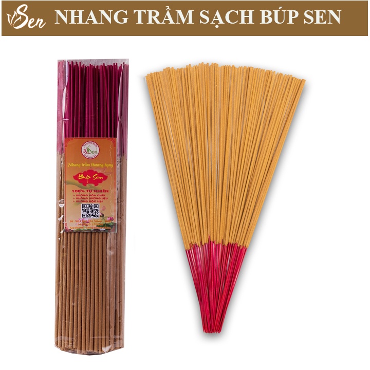 [Trầm Hương Búp Sen] Nhang Trầm thơm cao cấp Búp Sen 38cm 500que - Trầm hương sạch tự nhiên
