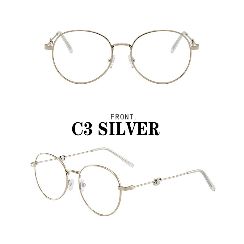 Mắt kính gọng tròn chống ánh sáng xanh hình gấu trúc ở càng kính cho nam nữ | BigBuy360 - bigbuy360.vn