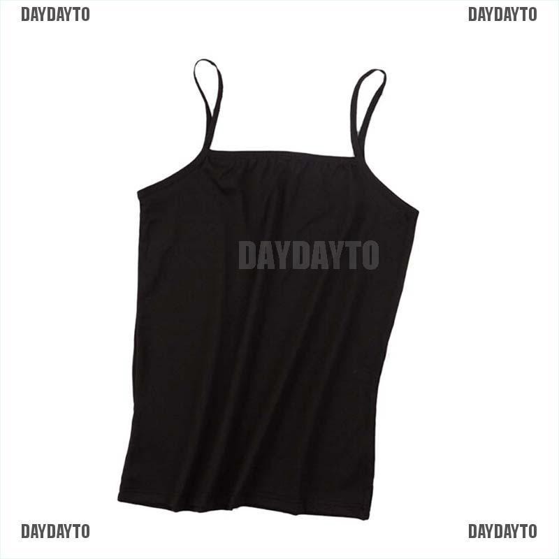 Áo Tank Top Hai Dây Cổ Tròn Màu Trơn Thời Trang Dành Cho Nữ