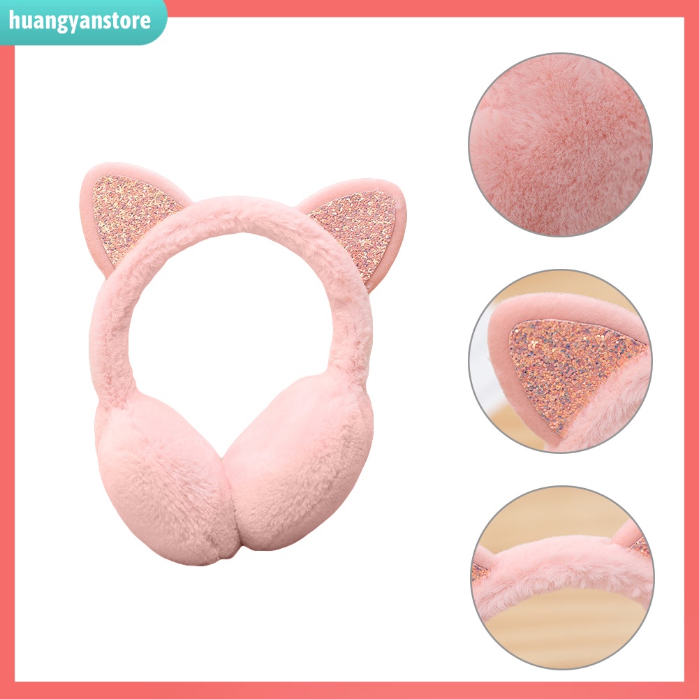 HY| Bịt tai hình tai mèo bằng lông giữ ấm mùa đông cho nữ