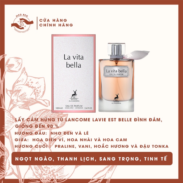 🐈𝒎𝒆𝒐𝒃𝒆𝒐𝒕𝒉𝒐𝒎𝒕𝒉𝒐🐈Nước hoa La Vita Bella nước hoa nữ ngọt ngào nữ tính
