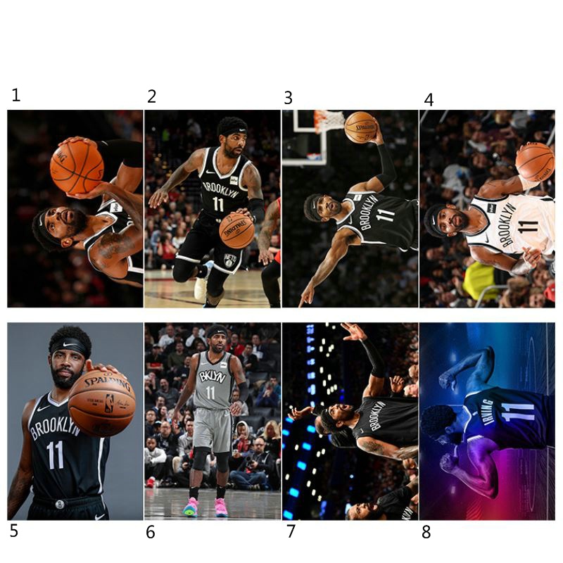 NBA 1 Poster Hình Ngôi Sao Bóng Rổ Kyrie Irving Brooklyn Nets Vintage
