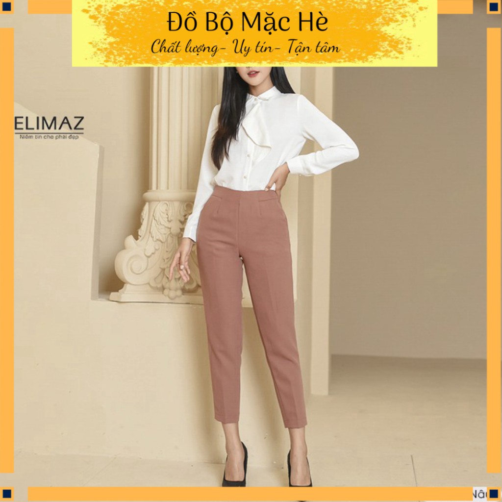 [Thiết kế mới 2021] Quần tây âu công sở nữ lưng cao Elimaz, khoá sườn chất vải dày dặn co giãn không bai xù Q2000