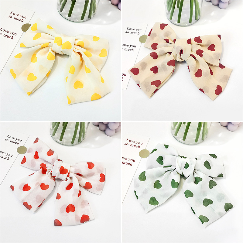 Kumirace new bow love hairpin Korea small fresh wave dot flower fashion woman hairpin