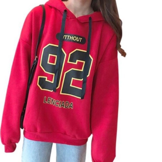 Áo hoodie dành cho mọi lứa tuổi Kiểu dáng Lịch sự Chất vải Nỉ Dài tay Trang trí Ký tự Kích cỡ Chỉ 1 size