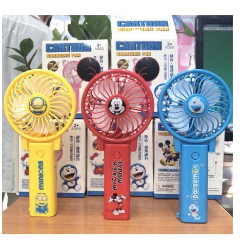 MẪU MỚI - QUẠT MINI FAN CẦM TAY Doremon,Mickey,Kitty GẤP GỌN ĐA NĂNG