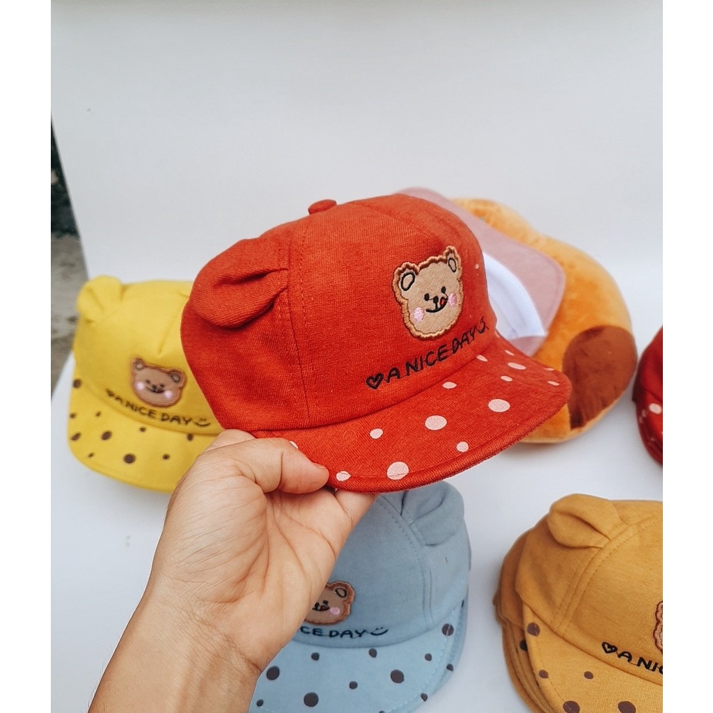 MŨ LƯỠI TRAI GẤU BEAR CHO BÉ 8-24 THÁNG CHẤT NHUNG
