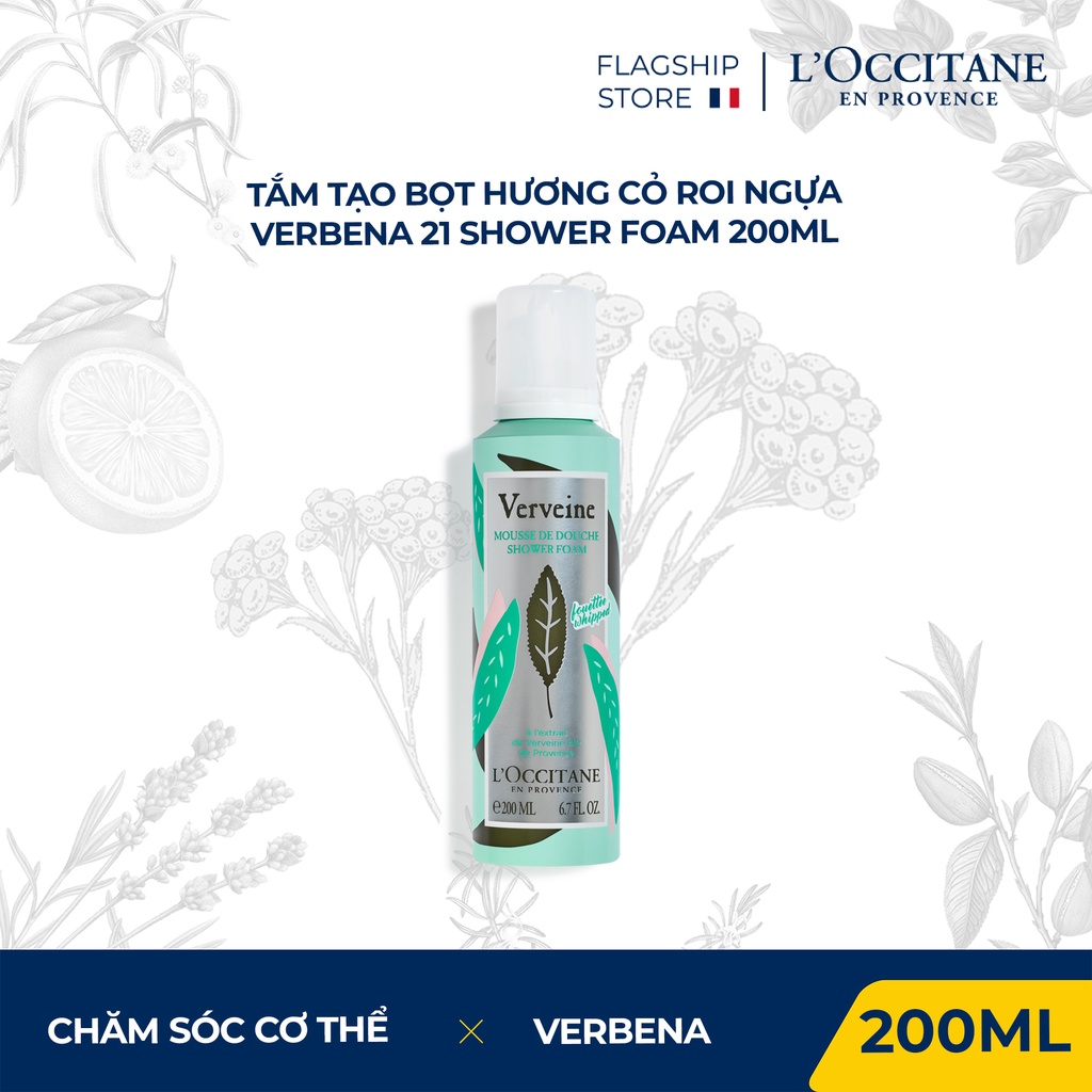 Gel Tắm Tạo Bọt Hương Cỏ Roi Ngựa Verbena 21 Shower Foam 200ml L'Occitane