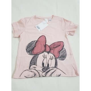 [H&M Auth] Bộ Áo Quần Dài Bé Gái Cổ Tròn Màu Hồng Cam Họa Tiết Chuột Mickey Xinh Xắn 2 3 4 Tuổi Thu Đông Trangnauth F86