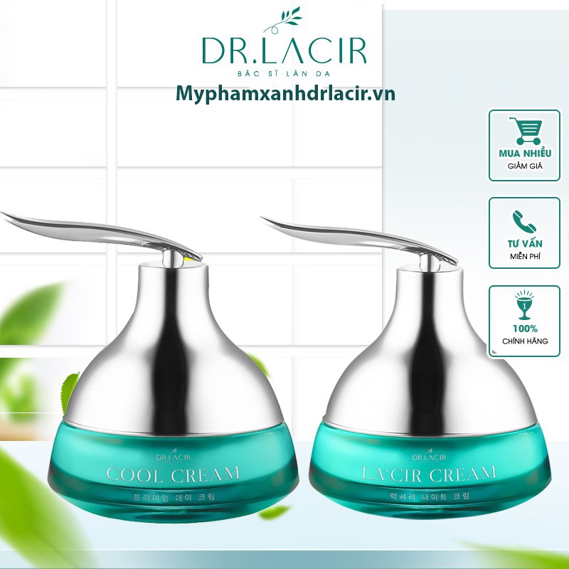 Bộ Chăm Sóc Da Mặt DR.LACIR (Kem Face Lạnh Dưỡng Da Chống Nắng 35g + Kem Dưỡng Da Ban Đêm 35g)