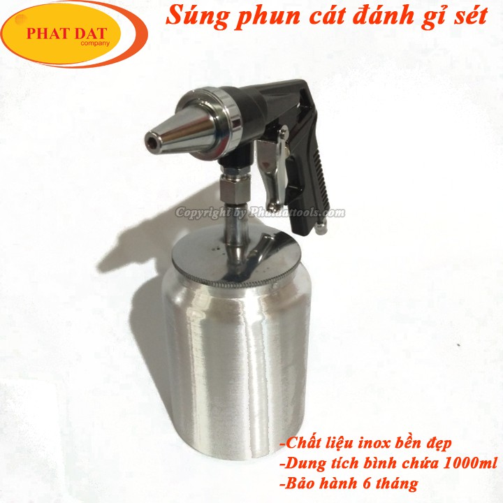 Súng Phun Cát Có Bình Chứa inox 1000ml -Súng Phun Cát Cầm Tay