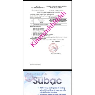 Cốm Subac-tăng sức đề kháng cho cơ thể