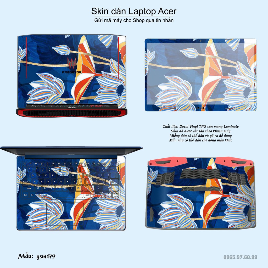 Skin dán Laptop Acer in hình sơn mài (inbox mã máy cho Shop)