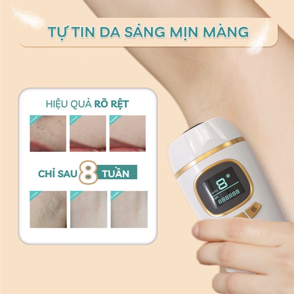 Máy triệt lông vĩnh viễn Crenot Graci X3 băng lạnh trẻ hóa da mini cầm tay nách vùng kín bikini chân IPL tại nhà