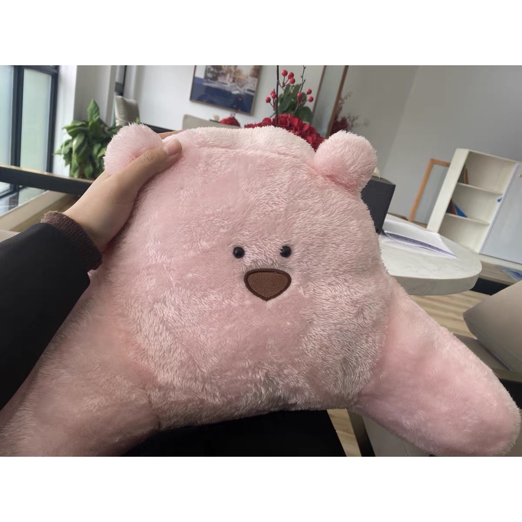 Set Tựa Gấu Nâu Hồng Đáng Yêu Trên Xe Ô Tô - Gối Cổ Trên Xe Hơi