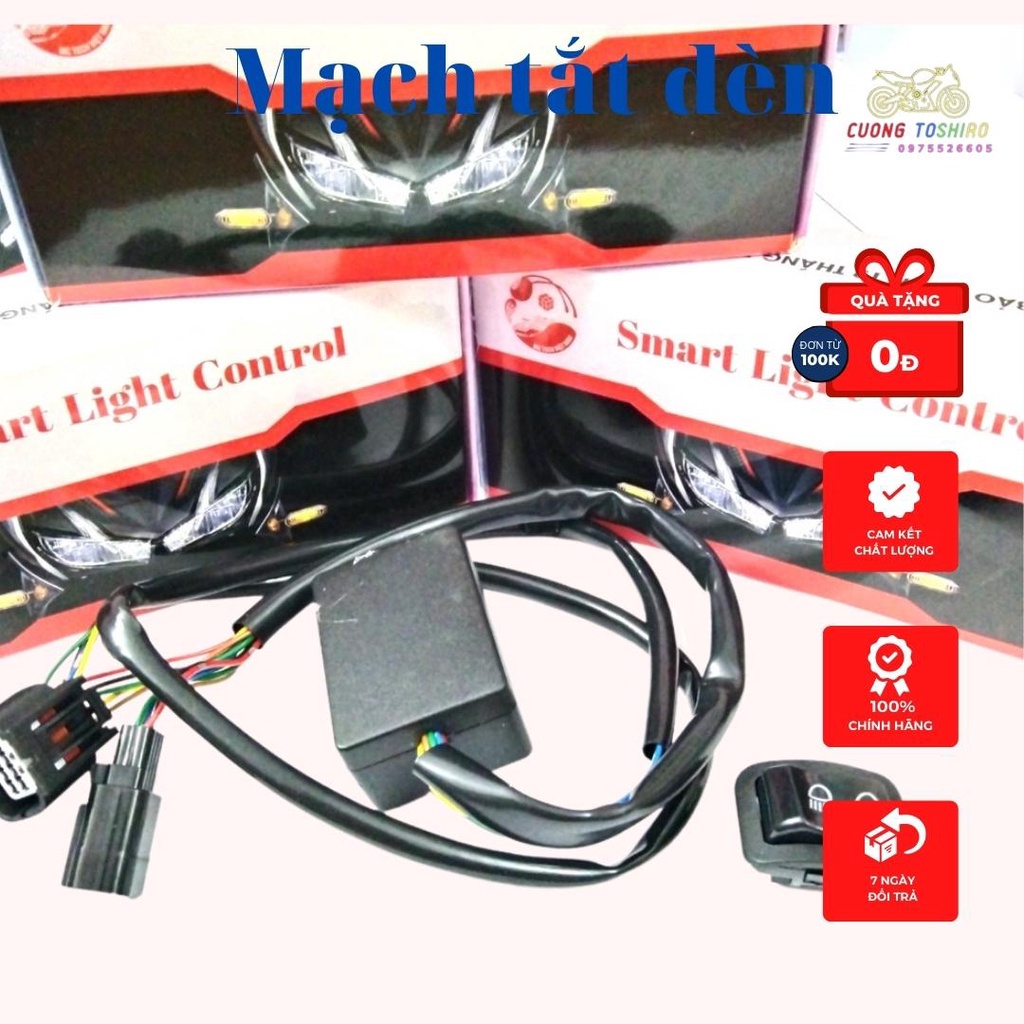 Bộ mạch tắt mở đèn kèm công tắc passing cho xe Sh mode full Giắc Cắm bảo hành 1 năm