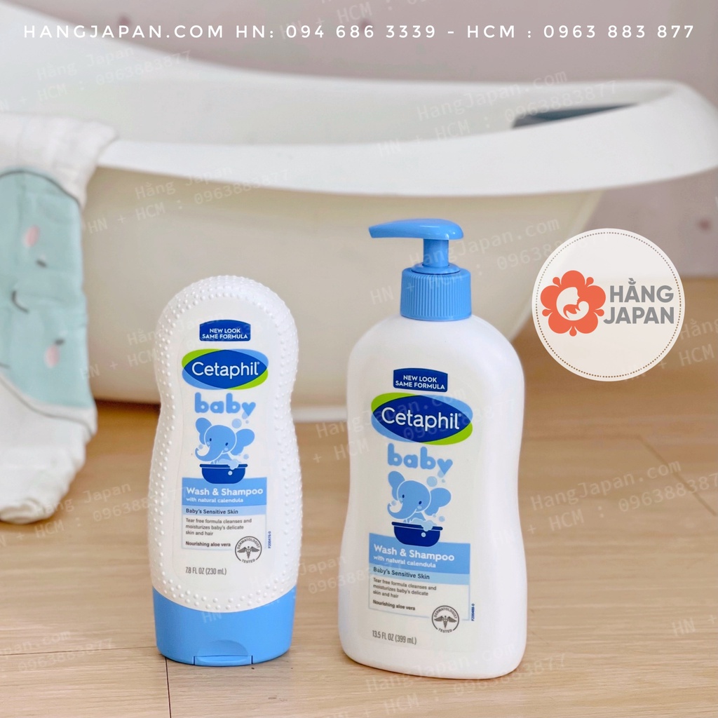 Tắm gội cetaphil dành cho bé có size lớn và nhỏ 230ml/399ml