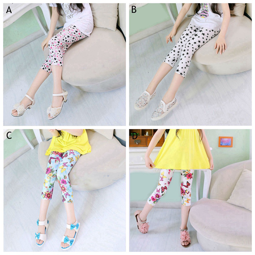 Quần Legging Hoa Bướm Cho Bé Gái