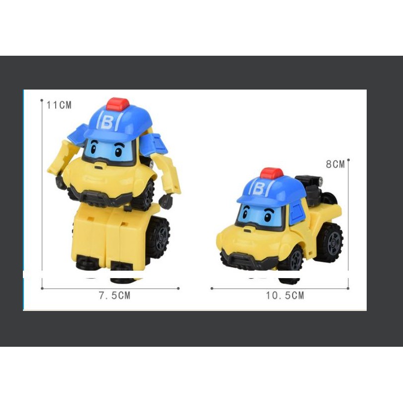 Bộ 6 xe biến hình Robocar Poli phim hoạt hình Poli và những người bạn