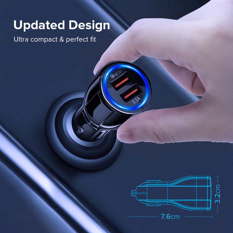 Cốc Sạc Nhanh QC3.0 39W Hai Cổng USB 6A Cho Điện Thoại/Máy Tính Bảng