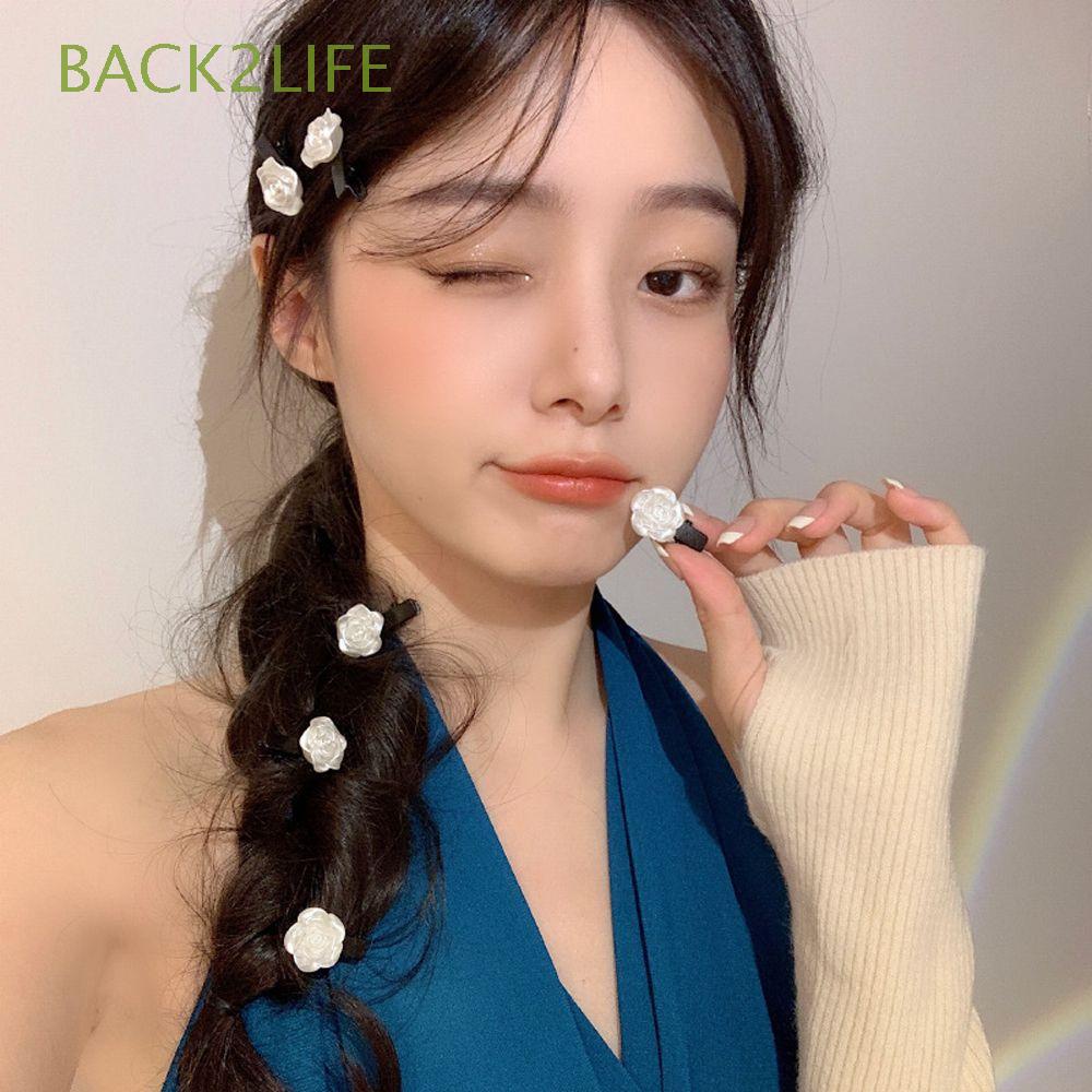 Kẹp Tóc Hình Hoa Trà Nhiều Màu Dễ Thương Chống Trượt Phong Cách Hàn Quốc Cho Nữ