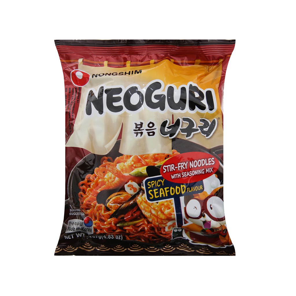 Mì xào khô Nongshim Neoguri vị hải sản cay gói 137g