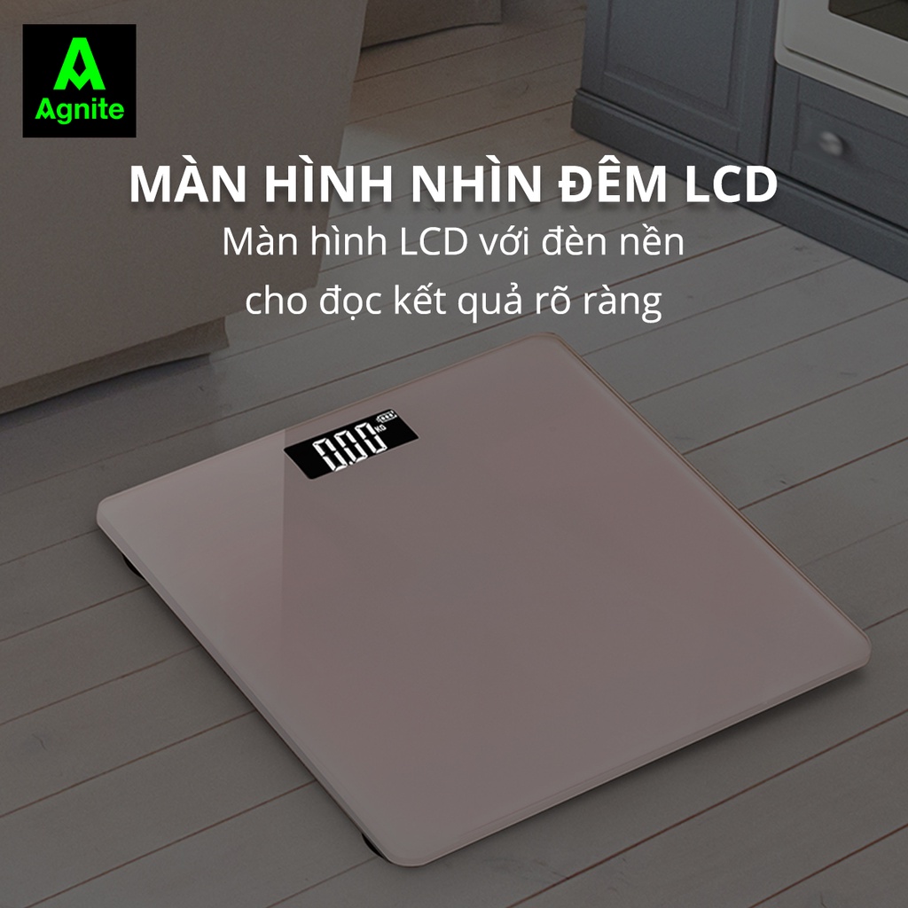 Cân điện tử sức khỏe kính cường lực Deli - Thiết kế mới, số đo chính xác, tải trọng 180kg - E86120