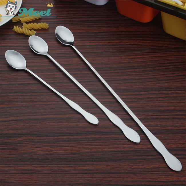 Muỗng Khuấy Bằng Thép Không Gỉ Đầu Tròn Dài 32cm 26cm 20cm Đa Ứng Dụng