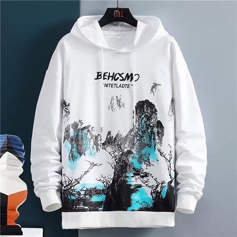 Áo Hoodie Tay Dài In Hình Phong Cảnh Thời Trang Cho Nam